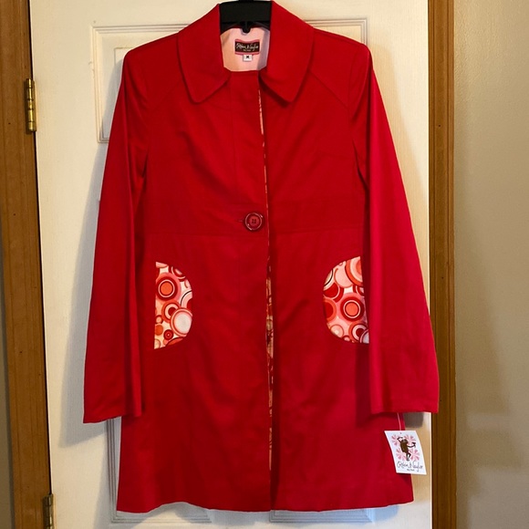 Robin Naylor Jackets & Blazers - Robin Naylor Red Trench Coat, Size M